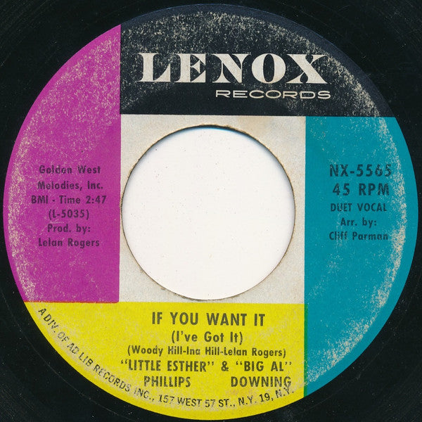 Esther Phillips & Al Downing : You Never Miss Your Water (Till The Well Runs Dry) / If You Want It (I've Got It) (7", Single)