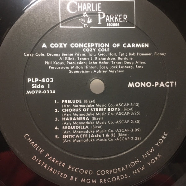 Cozy Cole : A Cozy Conception Of Carmen (LP, Album, Mono)
