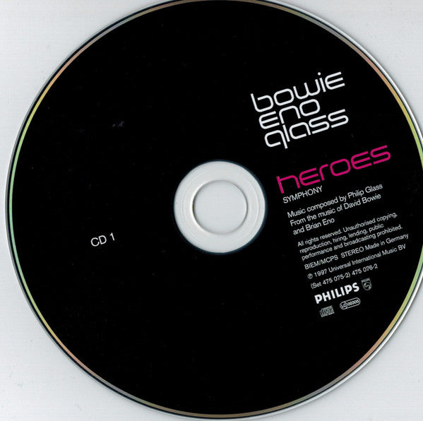Philip Glass, David Bowie, Brian Eno : Heroes • Low Symphonies (From The Music Of David Bowie & Brian Eno) (CD, Album, RE + CD, Album, RE + Comp)