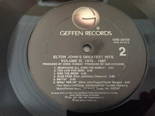 Elton John : Greatest Hits Volume III 1979-1987 (LP, Comp, Club, Col)