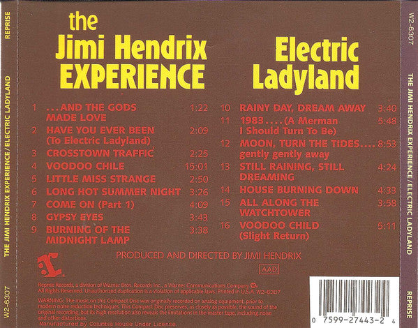 The Jimi Hendrix Experience : Electric Ladyland (CD, Album, Club, RE, RM)