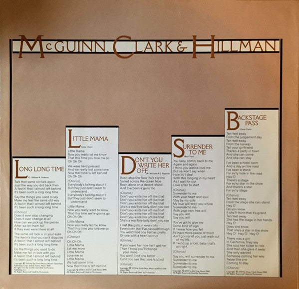 McGuinn, Clark & Hillman : McGuinn, Clark & Hillman (LP, Album, Jac)
