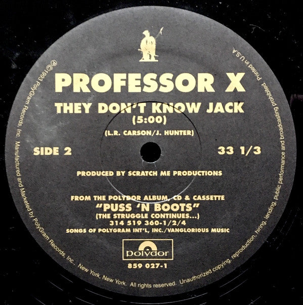 Professor X (2) : They Don't Know Jack (12")