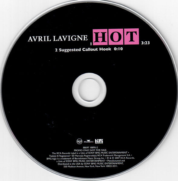 Avril Lavigne : Hot (CD, Single, Promo)