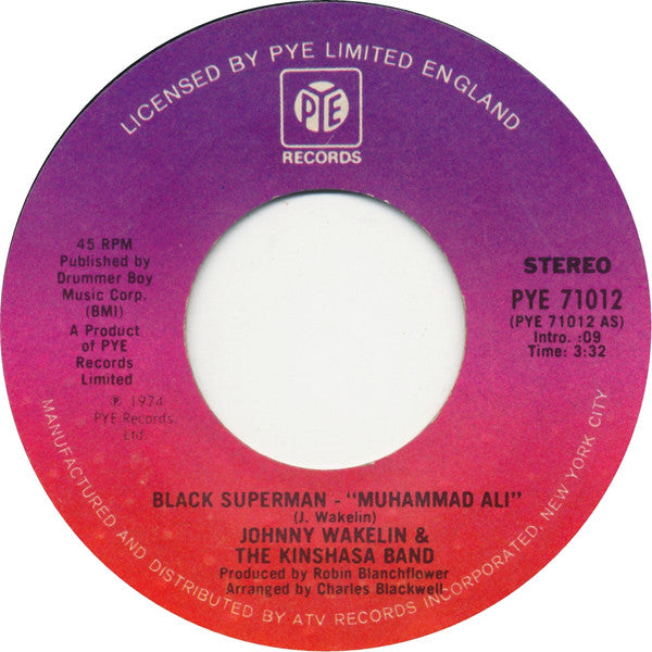 Johnny Wakelin & The Kinshasa Band : Black Superman (Muhammad Ali) (7", Single, Styrene)