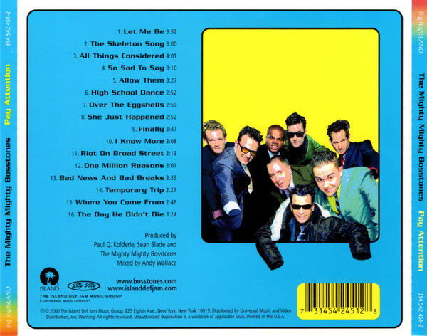 The Mighty Mighty BossToneS : Pay Attention (CD, Album)