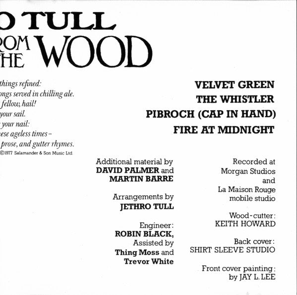 Jethro Tull : Songs From The Wood (CD, Album, RE)