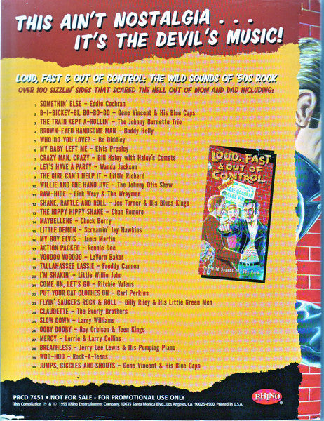 Various : Loud, Fast & Out Of Control: The Wild Sounds Of '50s Rock Sampler (CD, Comp, Promo)