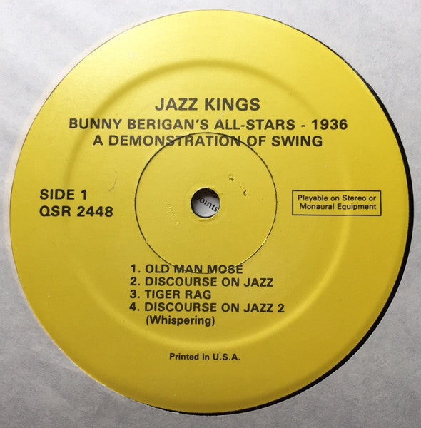 Bunny Berigan's All-Stars : A Demonstration of Swing (LP, Album)