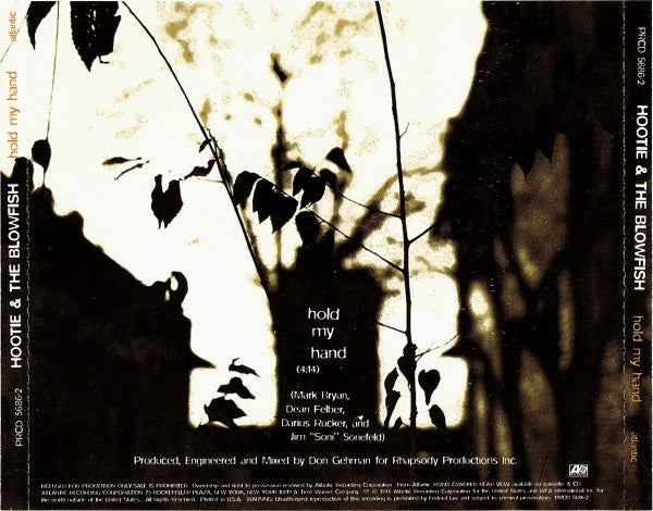 Hootie & The Blowfish : Hold My Hand (CD, Single, Promo)