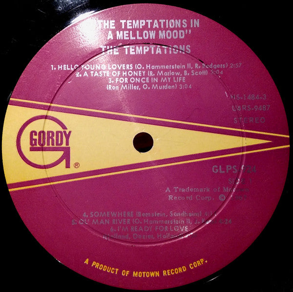 The Temptations : In A Mellow Mood (LP, Album, Ind)