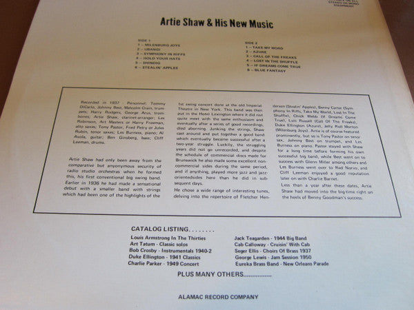 Artie Shaw & His New Music* : Artie Shaw & His New Music (LP, Mono)