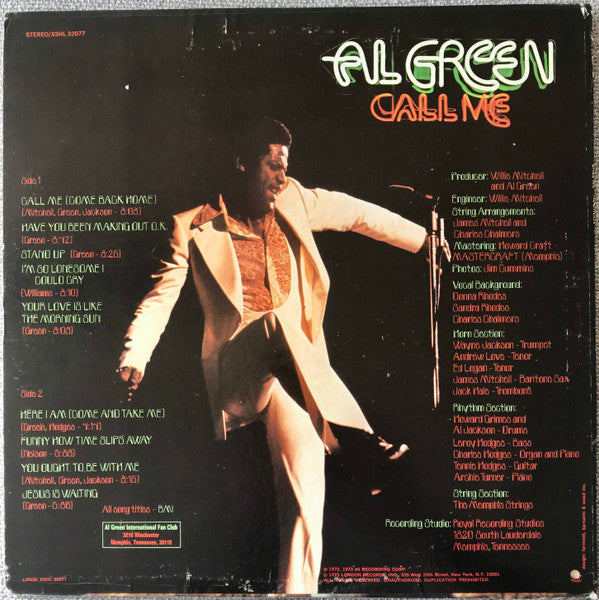 Al Green : Call Me (LP, Album, Glo)