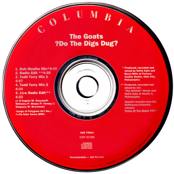 The Goats : ¿Do The Digs Dug? (CD, Single, Promo)