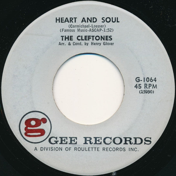 The Cleftones : Heart And Soul / How Do You Feel (7", Single)