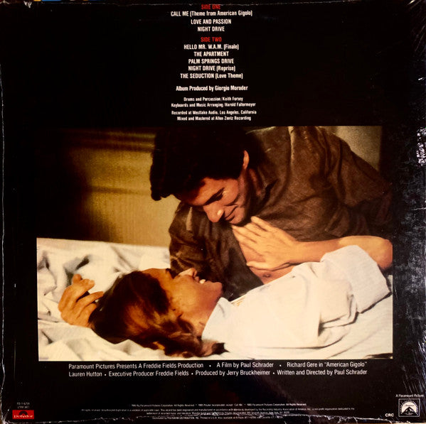 Giorgio Moroder : American Gigolo (Original Soundtrack Recording) (LP, Album, Club, 73)