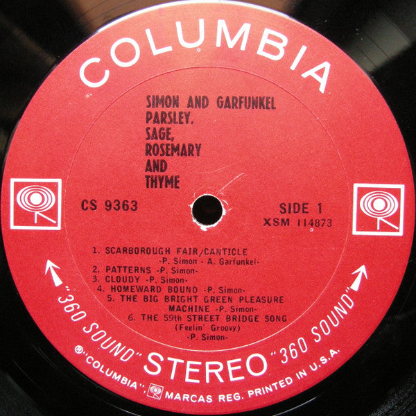 Simon And Garfunkel* : Parsley, Sage, Rosemary And Thyme (LP, Album, RP, Pit)