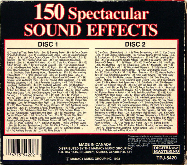 No Artist : 150 Spectacular Sound Effects (2xCD)
