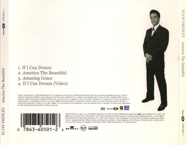 Elvis Presley : America The Beautiful (CD, Single, Enh, RM)