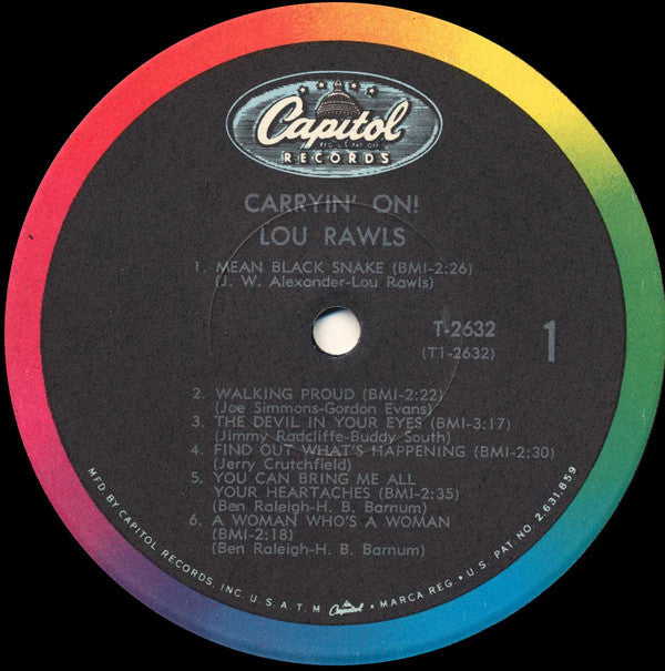 Lou Rawls : Carryin' On! (LP, Album, Mono, Los)