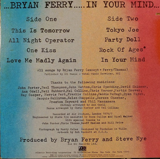 Bryan Ferry : In Your Mind (LP, Album, Spe)