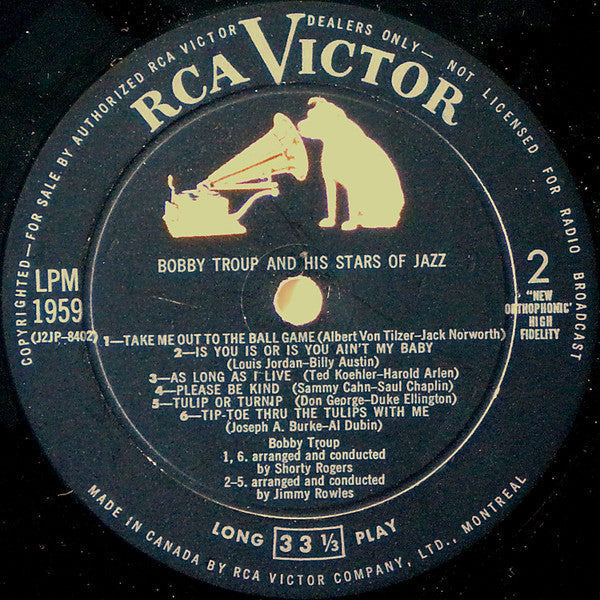 Bobby Troup And His Stars Of Jazz : Bobby Troup And His Stars Of Jazz (LP, Album, Mono)