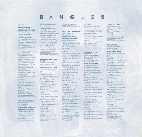 Bangles : Different Light (LP, Album, RE, Car)
