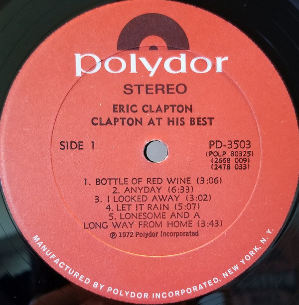 Eric Clapton : At His Best (2xLP, Comp, All)