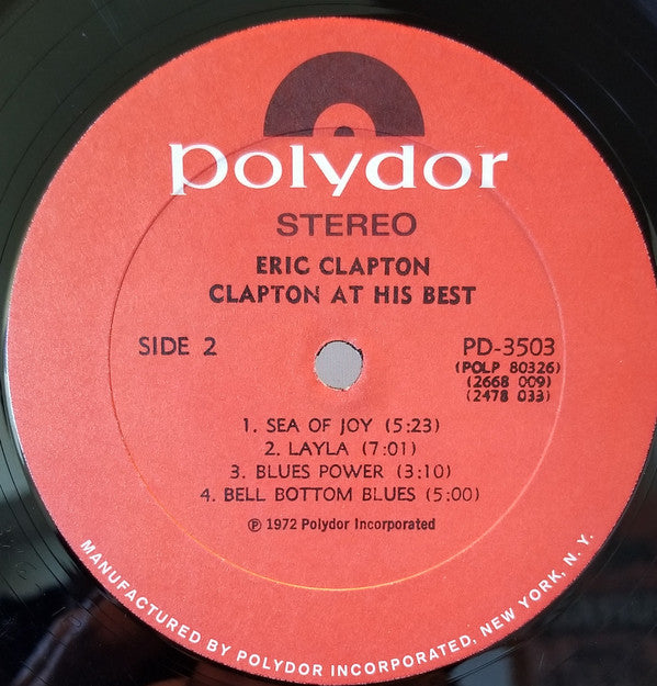 Eric Clapton : At His Best (2xLP, Comp, All)