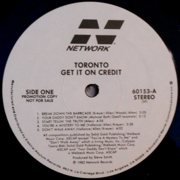 Toronto (4) : Get It On Credit (LP, Album, Promo)