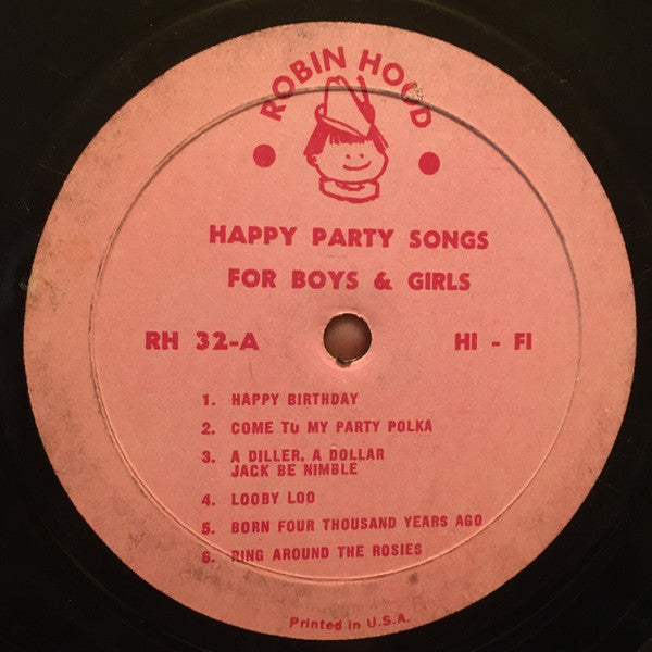 Unknown Artist : Happy Party Songs For Boys & Girls (LP, Album, Mono)