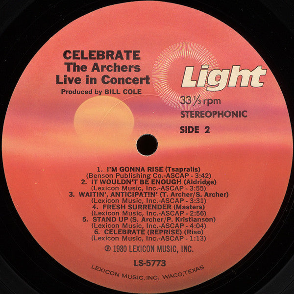The Archers (3) : Celebrate Live! (LP, Album)