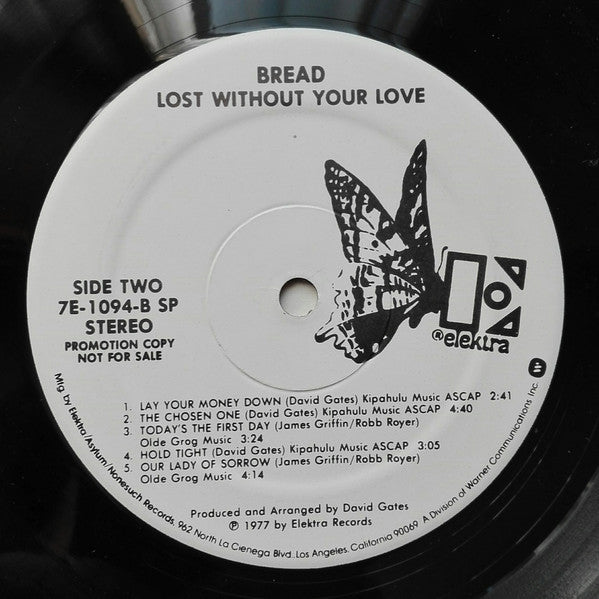 Bread : Lost Without Your Love (LP, Album, Promo)