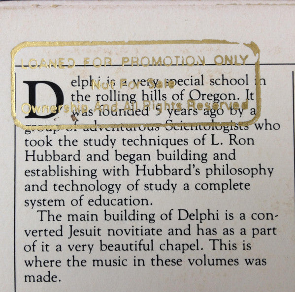 Chick Corea : Delphi 1 Solo Piano Improvisations (LP, Album, Promo)