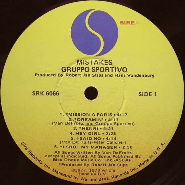 Gruppo Sportivo : Mistakes (LP, Comp)