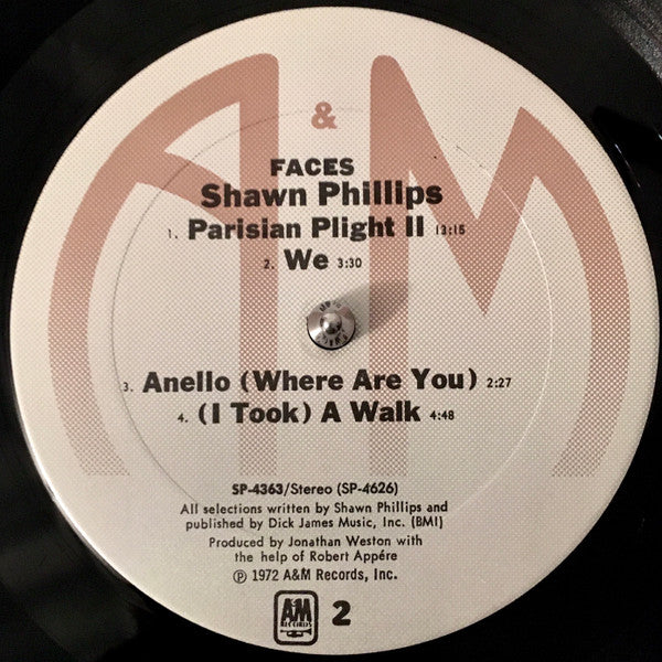 Shawn Phillips (2) : Faces (LP, Album, RE, Ter)