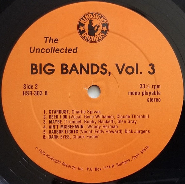 Various : The Uncollected Big Bands Vol. 3 (LP, Album, Mono)