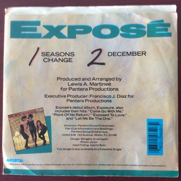 Exposé : Seasons Change (7", Single, Spe)