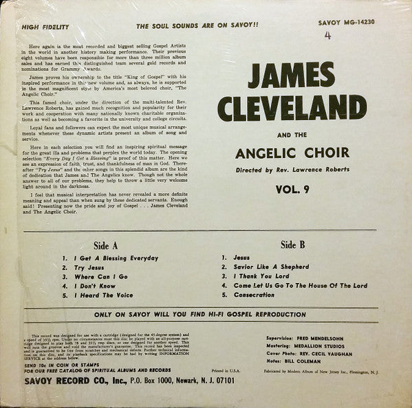 Rev. James Cleveland And The Angelic Choir : Volume 9 (LP, Album)