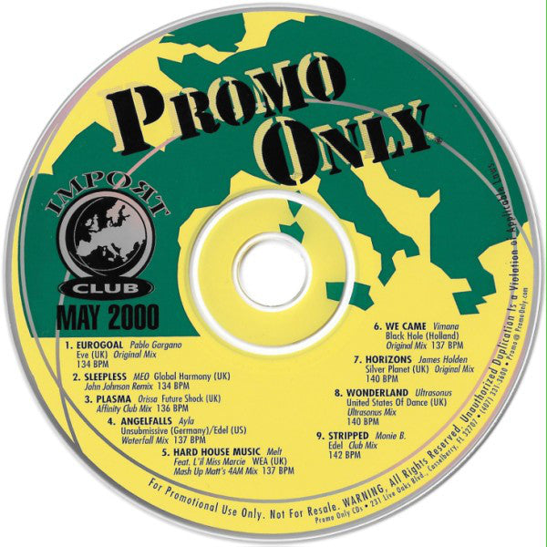 Various : Promo Only Import Club: May 2000 (CD, Comp, Promo)