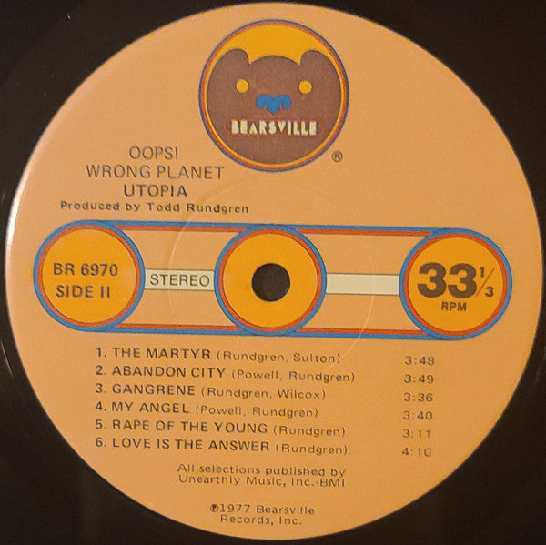 Utopia (5) : Oops! Wrong Planet (LP, Album, JW )
