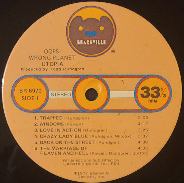 Utopia (5) : Oops! Wrong Planet (LP, Album, JW )