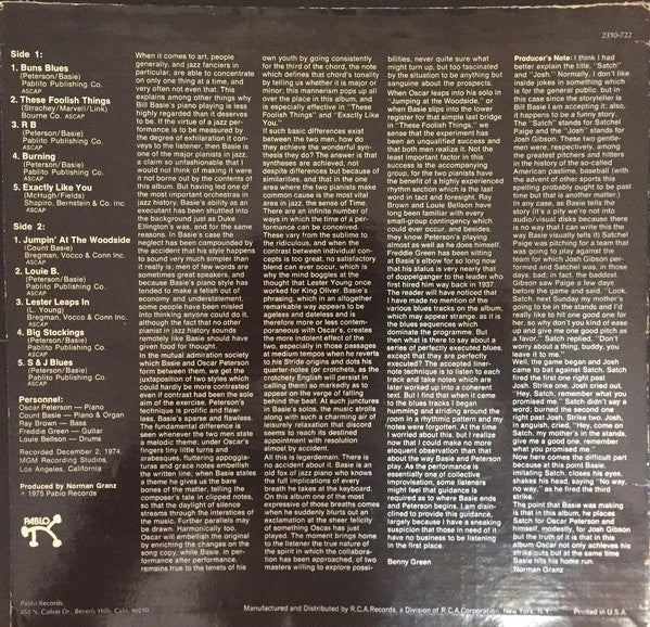 Oscar Peterson And Count Basie : "Satch" And "Josh" (LP, Album, Hol)