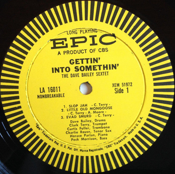 The Dave Bailey Sextet : Gettin' Into Somethin' (LP, Album, Mono)