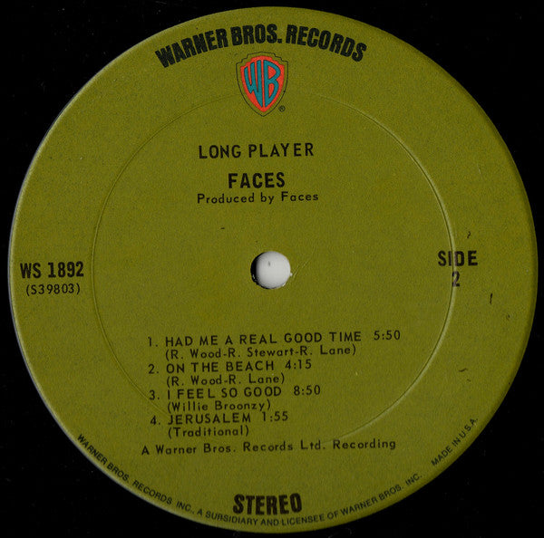 Faces (3) : Long Player (LP, Album, San)