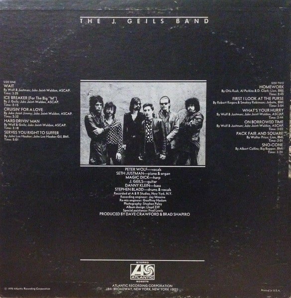 The J. Geils Band : The J. Geils Band (LP, Album, RE, RI )