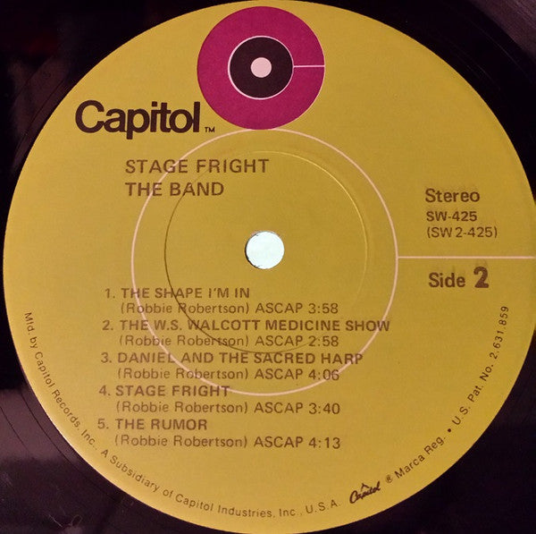 The Band : Stage Fright (LP, Album, Jac)