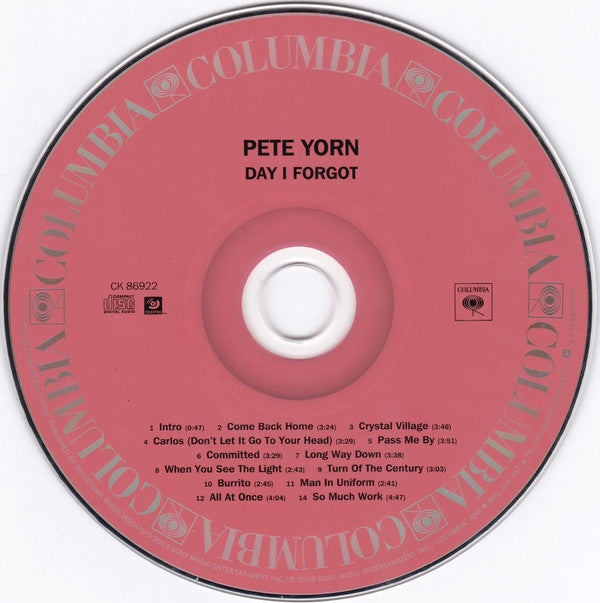 Pete Yorn : Day I Forgot (CD, Album, Enh)