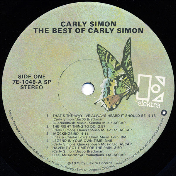Carly Simon : The Best Of Carly Simon (LP, Comp, SP )