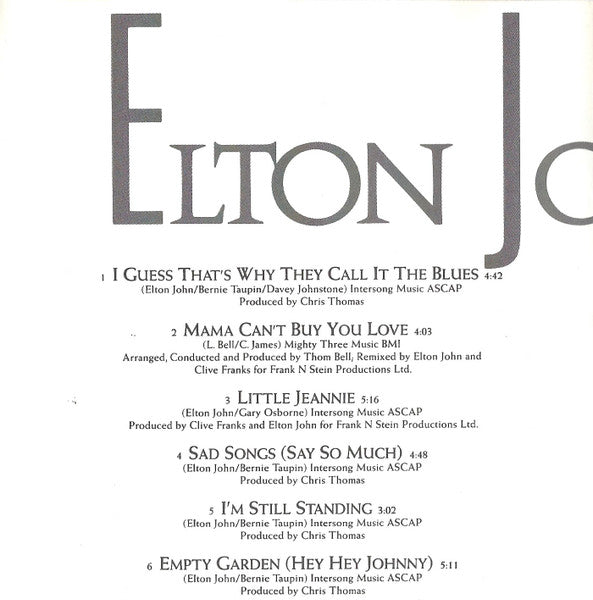 Elton John : Greatest Hits Volume Ill 1979-1987 (CD, Comp, Club)